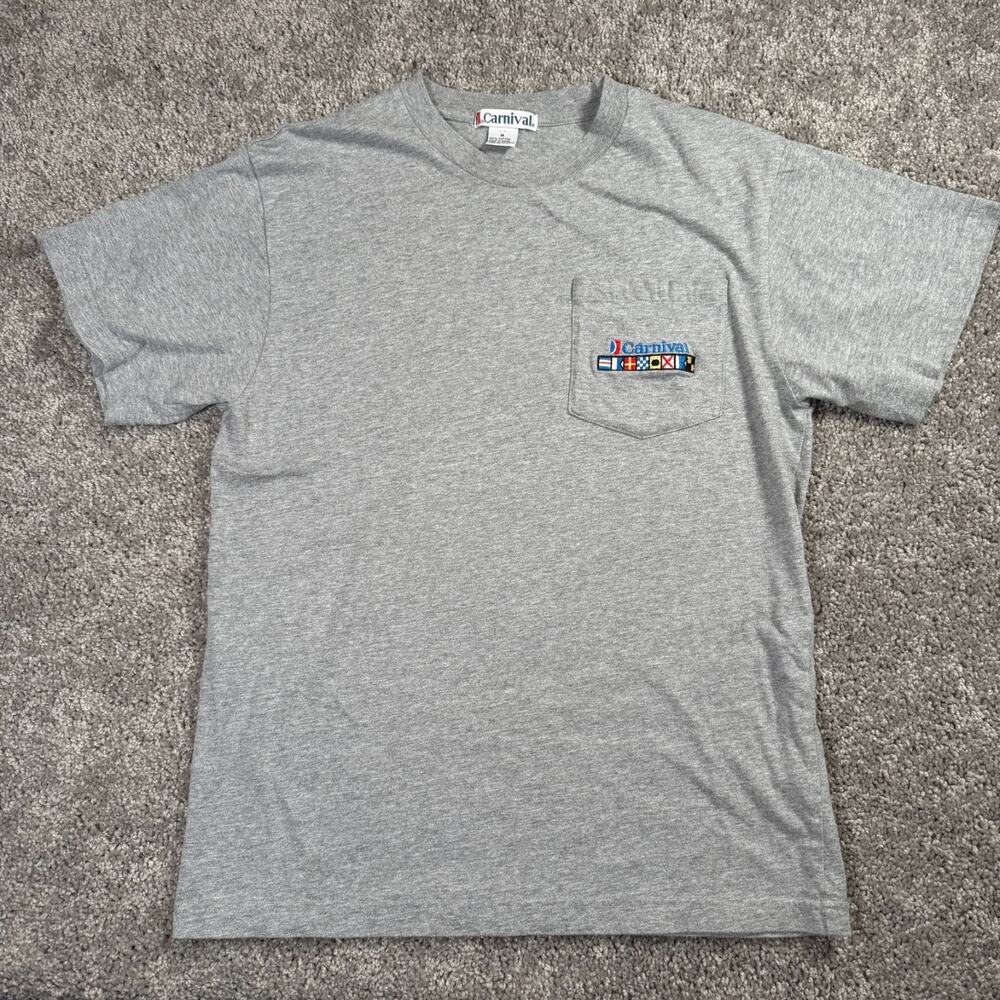 Vintage Carnival Cruise Line Embroidered Pocket T-Shirt Mens Medium 100% Cotton‎